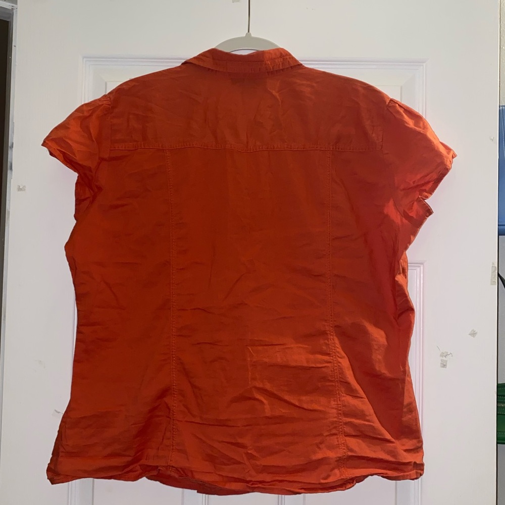 orange button down - Picture 3 of 4